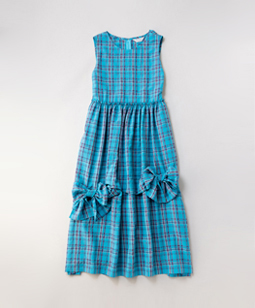 French madras drape ribbons dress