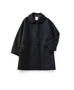 Lamb melton round collar coat