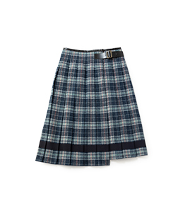 British tweed pleats skirt