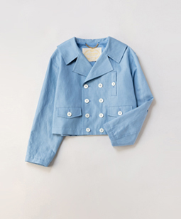 Cotton ramie denim marine jacket