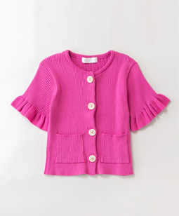 Frill sleeve cardigan