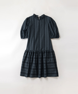 Vintage stripe lace puffy dress