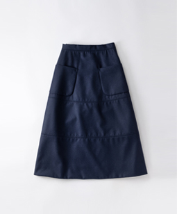 Fine flannel tablier skirt