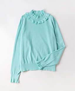 Frill-trim sweater