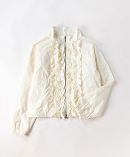 Memory taffeta front frill blouson