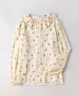 Beloved chromos ruffle collar blouse