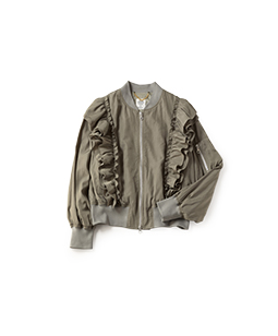 Ruffle frill flight jacket