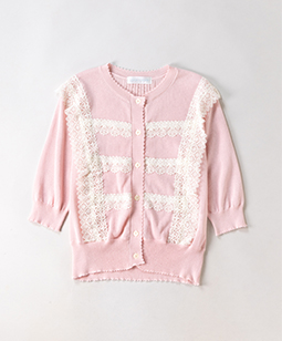 Lace-trim cardigan