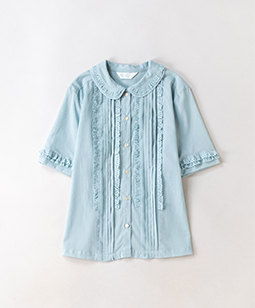 Cotton voile lace-trim blouse