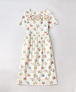 Pottery flora frill-trim dress