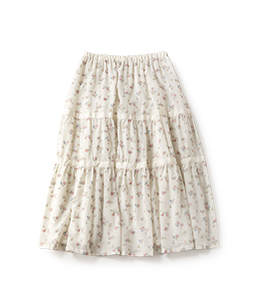 Shiny flowers tiered skirt