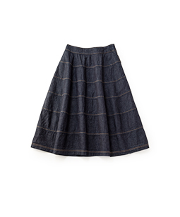 Light denim lantern skirt