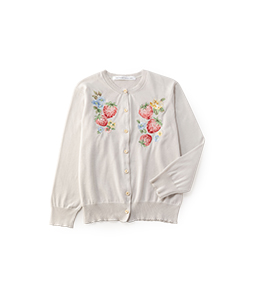 Strawberry embroidery cardigan