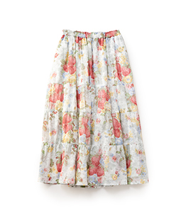 Strawberry season tiered skirt