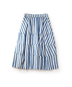 Pin tuck stripe cocoon skirt