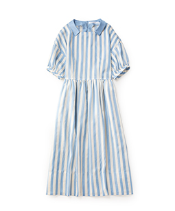 Pin tuck stripe gather dress