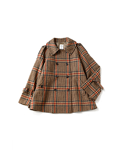 Glen check tweed sherlock coat