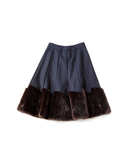 Lamb melton gored skirt