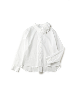 Drape ribbon collar blouse