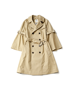 Fluffy sleeves trench coat