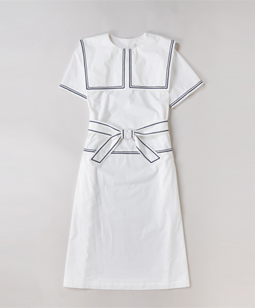 French marine square collar dress