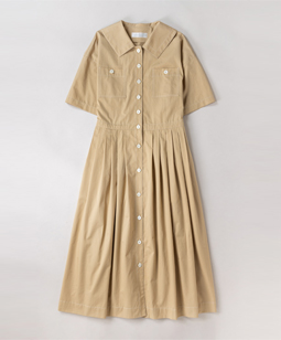 Twill typewriter puritan collar dress