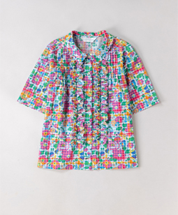 Betsy Check circle frill shirt