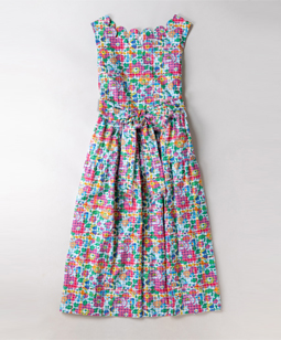 Betsy Check scallop neck dress