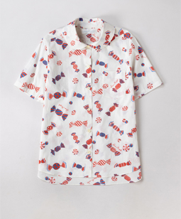 Sweet Drops round collar shirt