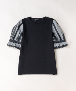 Folklore lace sleeve pullover