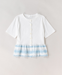 Folklore lace peplum cardigan