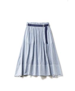 Micro stripe tuck skirt