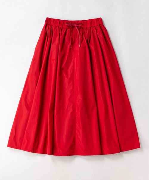 Memory taffeta flare skirt