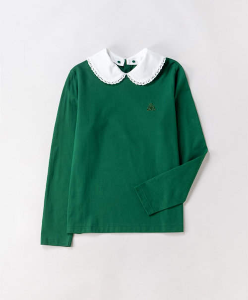 Lace-trim collar pullover