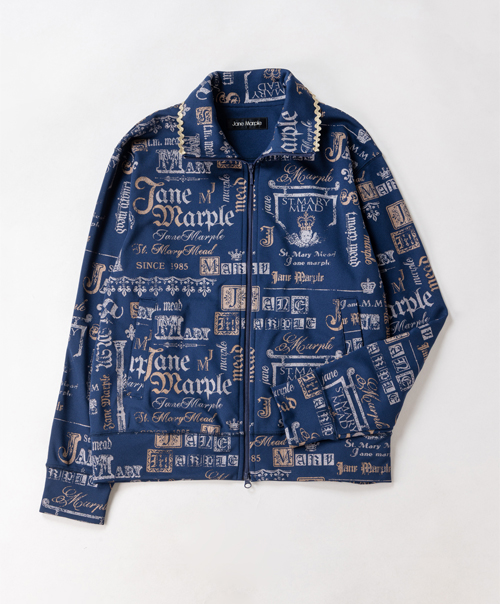 Shiny logotypes zip-up blouson