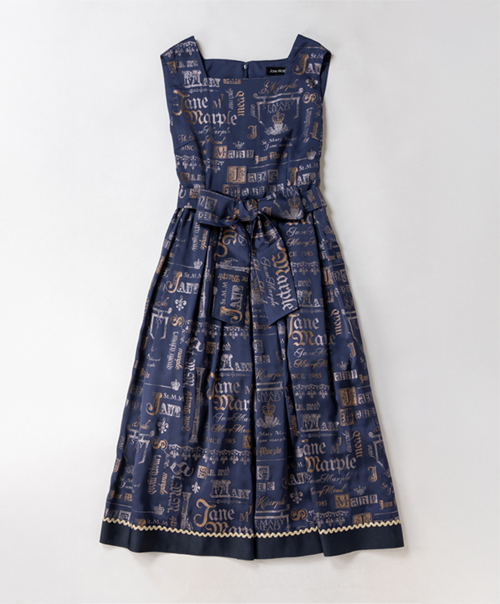 Shiny logotypes square dress
