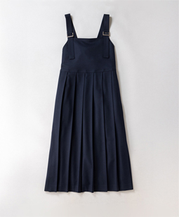 Stretch twill jumper-skirt