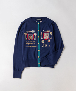 Keys collection embroidery cardigan