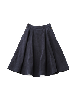 Suede flare skirt