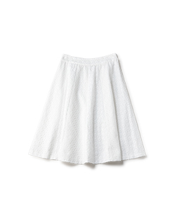 Eyelet lace gored skirt