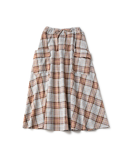 Madras check maxi skirt