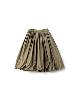 Compact twill fluffy skirt