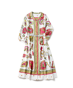 Bird’s scarf day dress