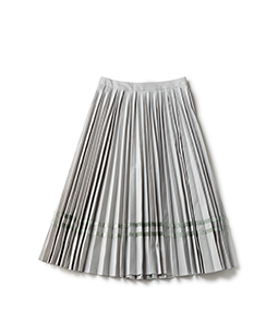 Light twill flare pleats skirt