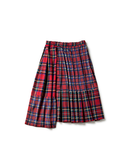 Wool tartan tuck skirt