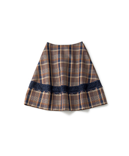 Marché check lantern skirt