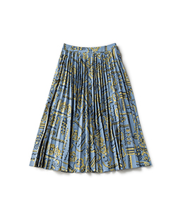 Victorian wallpaper flare pleats skirt