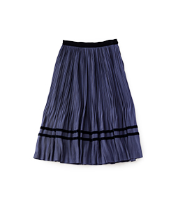 Bright organdy random pleats skirt