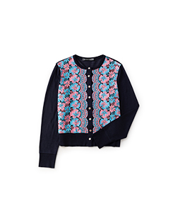 Flower embroidery cardigan