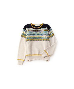 Side zip Nordic sweater